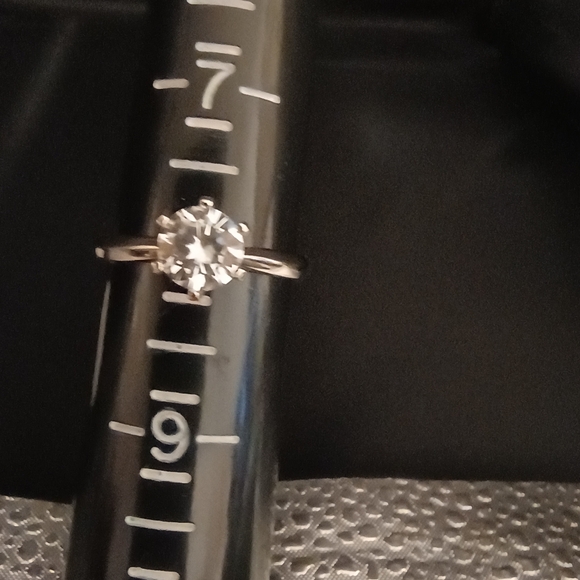 Moissanite Solitaire Engagement Ring Silver Band Size 6 With GRA Certification - Picture 10 of 11